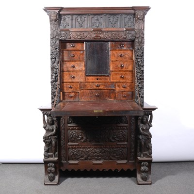 Lot 343 - Continental oak secretaire