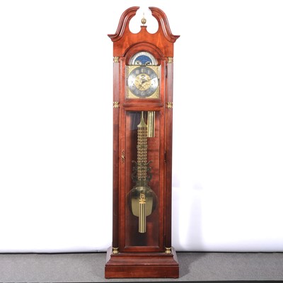 Lot 145 - Modern American hardwood longcase clock, by Howard Miller, musical movement