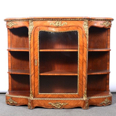 Lot 366 - Victorian figured walnut credenza