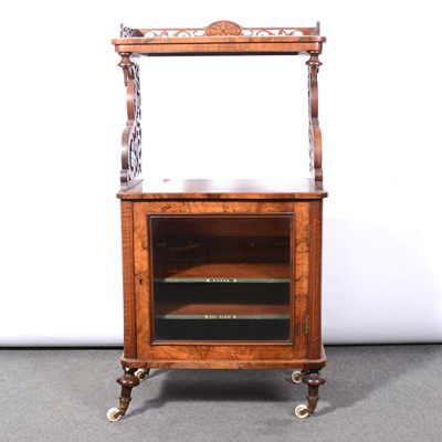 Lot 358 - Victorian figured walnut and marquetry music canterbury