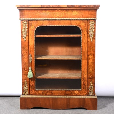 Lot 451 - Victorian walnut and marquetry vitrine