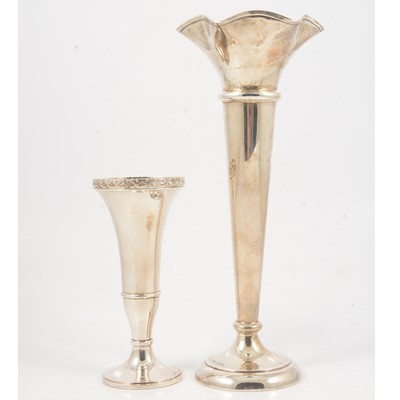 Lot 291 - Two silver spill vases