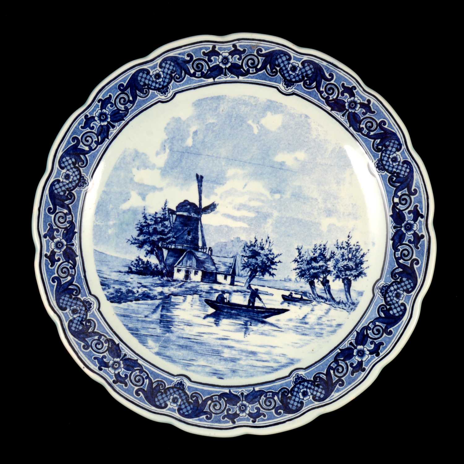 Lot 23 Six Various Delft Pottery Plates And An