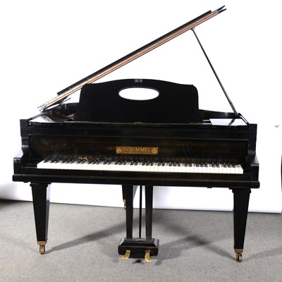 Lot 561 - Schimmel baby grand piano, 13962, ebonised case