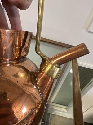 Lot 155 - Aesthetic Movement spirit kettle on stand, designed by Dr. Christopher Dresser for Benham and Froud