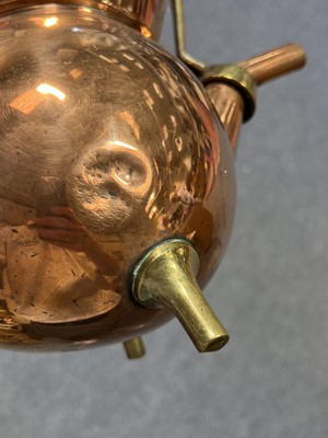 Lot 155 - Aesthetic Movement spirit kettle on stand, designed by Dr. Christopher Dresser for Benham and Froud