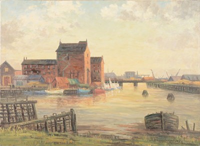 Lot 138 - Clive Richard Browne, Wharf at sunset