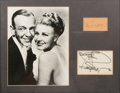Lot 140 - Two signatures that appear to be signed by Fred Astaire and Ginger Rogers  certificate