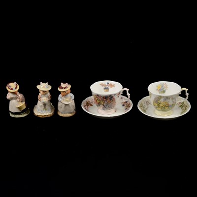 Lot 44 - Set of four Royal Doulton Brambly Hedge Season cups and saucers, and other ceramics and figurines.
