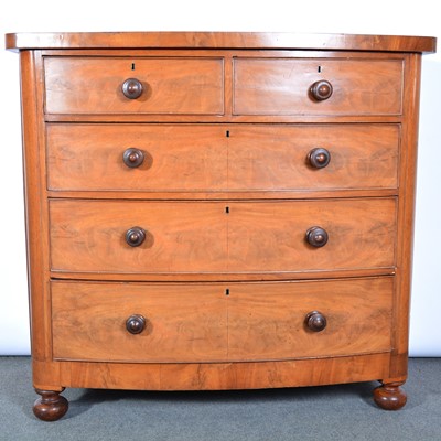 Lot 523 - Victorian mahogany bowfront chest of drawers