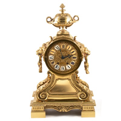 Lot 164 - French gilt metal mantel clock