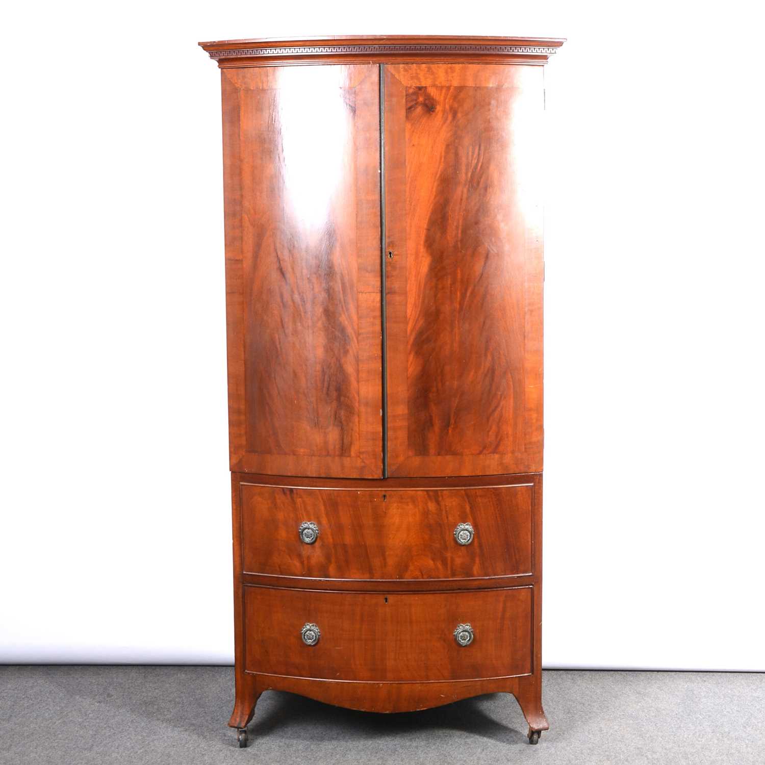 Lot 425 - Mahogany double wardrobe