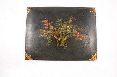 Lot 126 - Three items of black lacquered papier mache