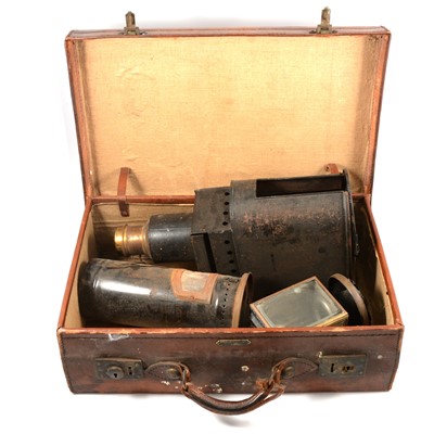 Lot 143 - A Victorian Magic lantern, in vintage suitcase.