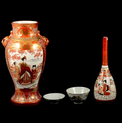 Lot 16 - Japanese vase, Satsuma caddy, etc.