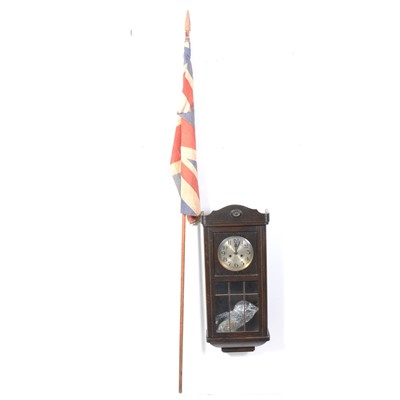 Lot 512 - Oak cased wall clock, Union flag