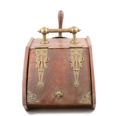 Lot 74 - Victorian mahogany and brass coal scuttle, and another