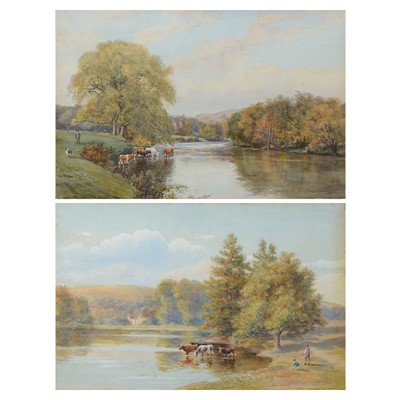 Lot 442 - B W Leader, ARA, The River Arun, Sussex - a pair of watercolours.