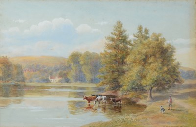 Lot 442 - B W Leader, ARA, The River Arun, Sussex - a pair of watercolours.
