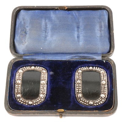 Lot 268 - Pair of Regency beaded and faceted steel buckles