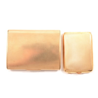 Lot 259 - A 9 carat gold cigarette case and a 9 carat gold match case.
