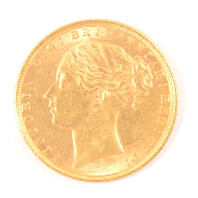 Lot 319 - Victoria, gold Sovereign coin, 1877