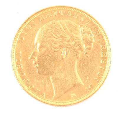 Lot 317 - Victoria, gold Sovereign coin, 1885