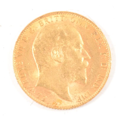 Lot 315 - Edward VII, gold Sovereign coin, 1904.