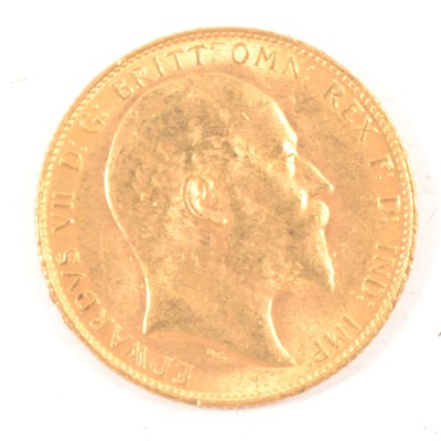 Lot 313 - Edward VII, gold Sovereign coin, 1907.