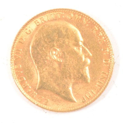 Lot 312 - Edward VII, gold Sovereign coin, 1907.