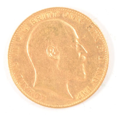 Lot 311 - Edward VII, gold Sovereign coin, 1908.