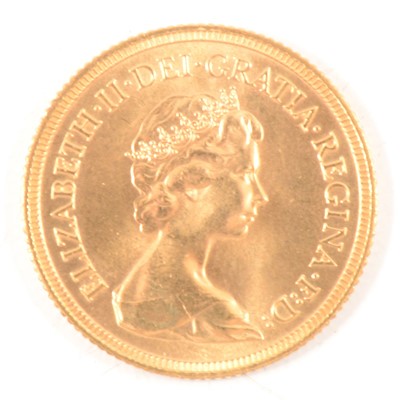 Lot 272 - Elizabeth II, gold Sovereign coin, 1981.