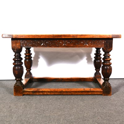 Lot 494 - Joined oak refectory table, in the Jacobean style