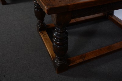 Lot 494 - Joined oak refectory table, in the Jacobean style