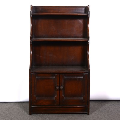 Lot 330 - Reproduction dark elm bookcase, probably Ercol