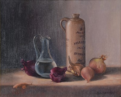 Lot 254 - Geoffrey R Herickx, Still life with onions