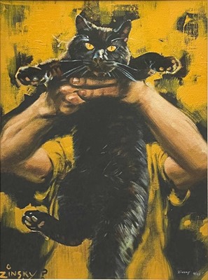 Lot 312 - Zinsky - Self-portrait with cat