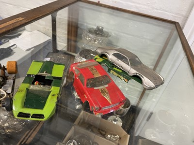 Lot 196 - Slot-car racing collection, including model cars, track, accessories and parts.