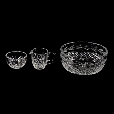 Lot 72 - A pair of silver-plated entree dishes with handles, Waterford crystal, Crown Derby paperweight.