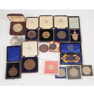 Lot 261 - Victorian gilt metal buckle, medals and medallions