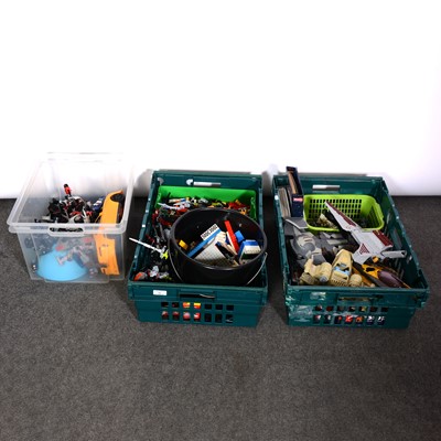 Lot 202 - Three boxes of toys and models; including loose Lego parts and Star Wars
