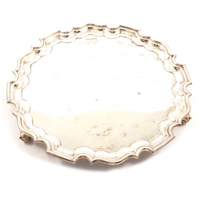 Lot 218 - A George III style silver salver, Walker & Hall