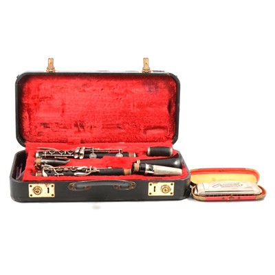 Lot 212 - A Boosey & Hawkes Emperor cased clarinet and a Hohner Chromonica II mouth organ.