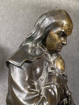 Lot 188 - Benjamin Franklin, patinated bronze figure