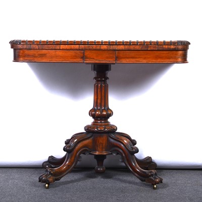 Lot 379 - William IV rosewood card table.