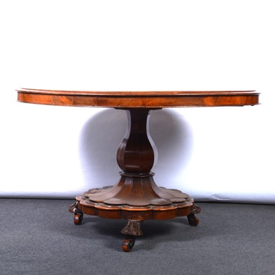 Lot 447 - Victorian mahogany circular tilt-top dining table