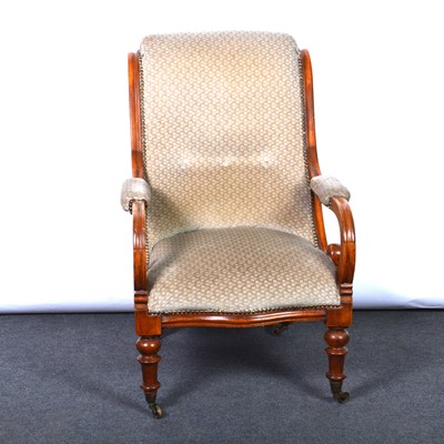 Lot 142 - Victorian mahogany framed easy chair