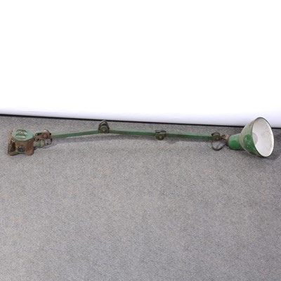 Lot 520 - Brass and painted wall mounted angle poise lamp