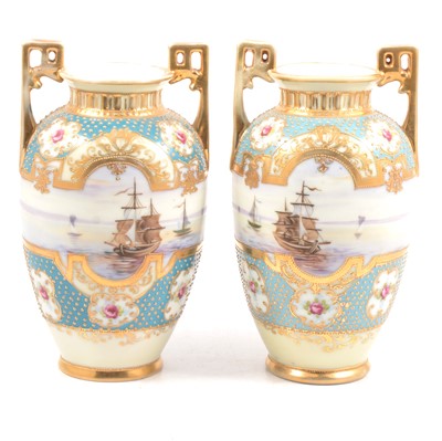 Lot 17 - Pair of Noritake twin-handled vases