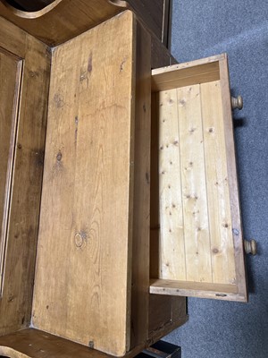 Lot 64 - Pine settle with drawer base